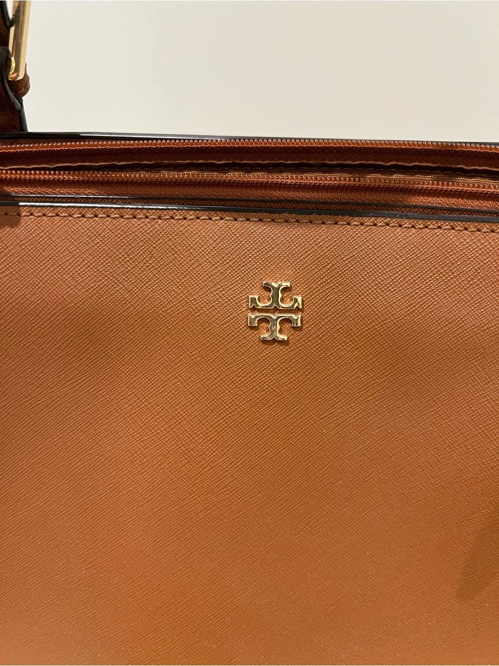 Tory Burch Cognac Leather Double-Handle Tote